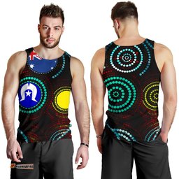 Men's Tank Top - Aboriginal Dot Painting & Flag
