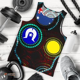 Men's Tank Top - Aboriginal Dot Painting & Flag