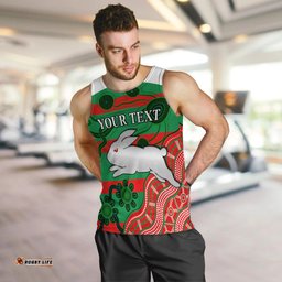 (Custom Personalised) Rabbitohs Nippy Men Tank Top Indigenous