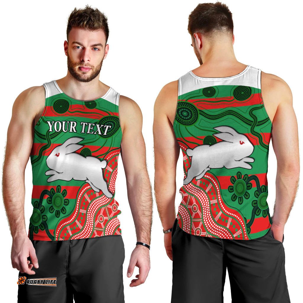 (Custom Personalised) Rabbitohs Nippy Men Tank Top Indigenous