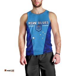 NSW Rugby Men Tank Top Go Blues Camouflage Sporty Style