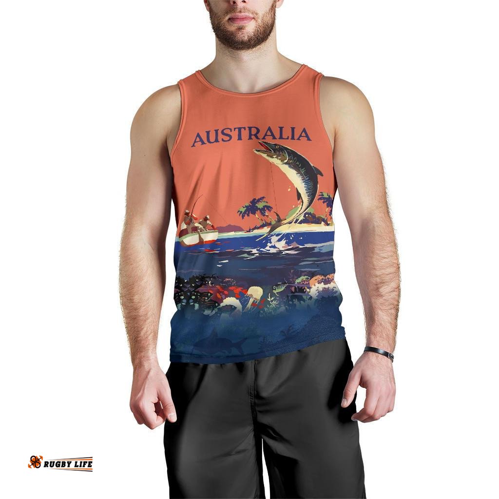 Men Tank Top - Fishmen Mens Tank Australia