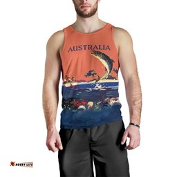 Men Tank Top - Fishmen Mens Tank Australia