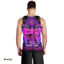Personalised Australia Leo Lizard Zodiac Men Tank Top Auz Astrology Aboriginal - Magenta