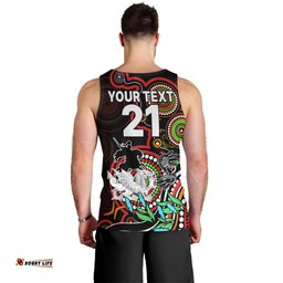 Custom Dragons Rugby Aboriginal Art Men Tank Top NAIDOC Indigenous Tribal