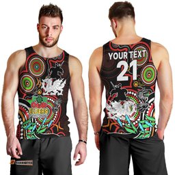 Custom Dragons Rugby Aboriginal Art Men Tank Top NAIDOC Indigenous Tribal