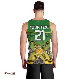 (Custom Text And Number) Australia Cricket Men Tank Top Aboriginal Dots Style