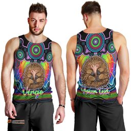 Personalised Australia Virgo Echidna Zodiac Men Tank Top Auz Astrology Aboriginal - Rainbow
