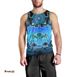 Personalised Australia Scorpio Tarantulas Spider Zodiac Men Tank Top Auz Astrology Aboriginal - Aqua