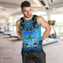 Personalised Australia Scorpio Tarantulas Spider Zodiac Men Tank Top Auz Astrology Aboriginal - Aqua