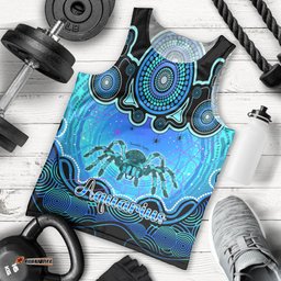 Personalised Australia Scorpio Tarantulas Spider Zodiac Men Tank Top Auz Astrology Aboriginal - Aqua