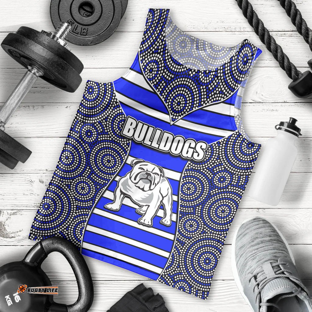 NRL - Bulldogs Men Tank Top Mix Dot Aboriginal