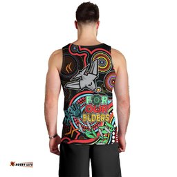 Bombers Football Aboriginal Art Men Tank Top NAIDOC Indigenous Tribal
