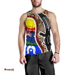 Men's Tank Top - Australian Aboriginal Crocodile With NAIDOC Flags