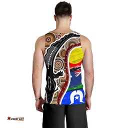 Men's Tank Top - Australian Aboriginal Crocodile With NAIDOC Flags
