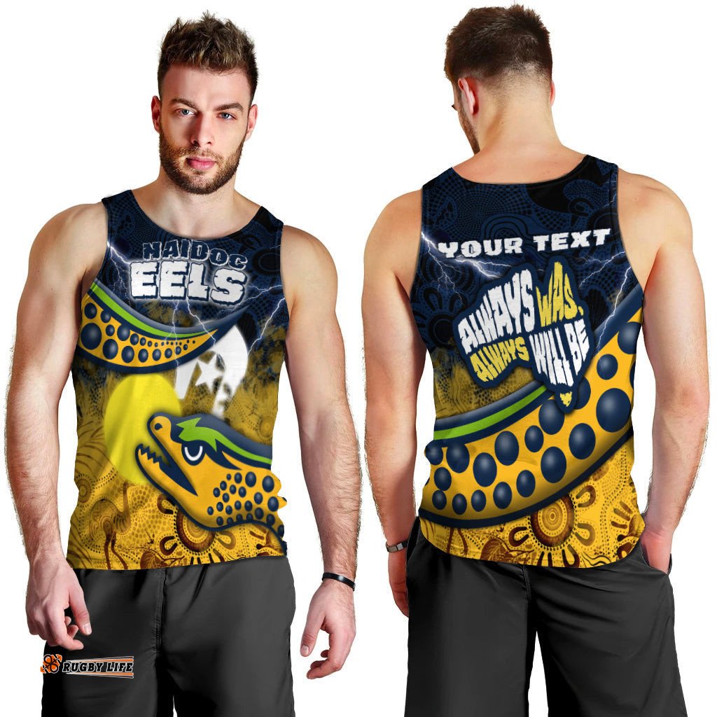 (Custom Personalised) Eels Rugby NAIDOC Week Men's Tank Top Aboriginal Power Style