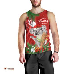 Personalised Koala Lover Men Tank Top Australia Koalaty Merry Christmas Aboriginal