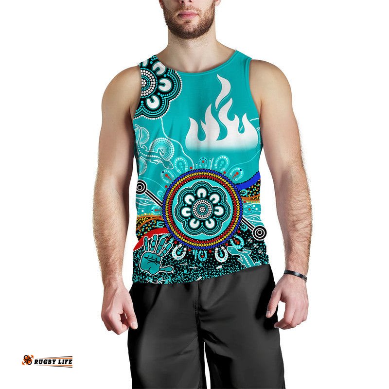 (Custom Personalised) Brisbane Heat Men Tank Top Cricket Indigenous Aboriginal Lizard Version