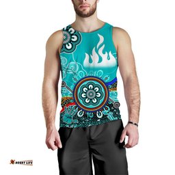 (Custom Personalised) Brisbane Heat Men Tank Top Cricket Indigenous Aboriginal Lizard Version