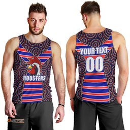 NRL - Rooster Men Tank Top Mix Dot Aboriginal