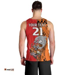 (Custom Text And Number) NRL Half Dolphins and Half Tigers Men Tank Top Sporty Style