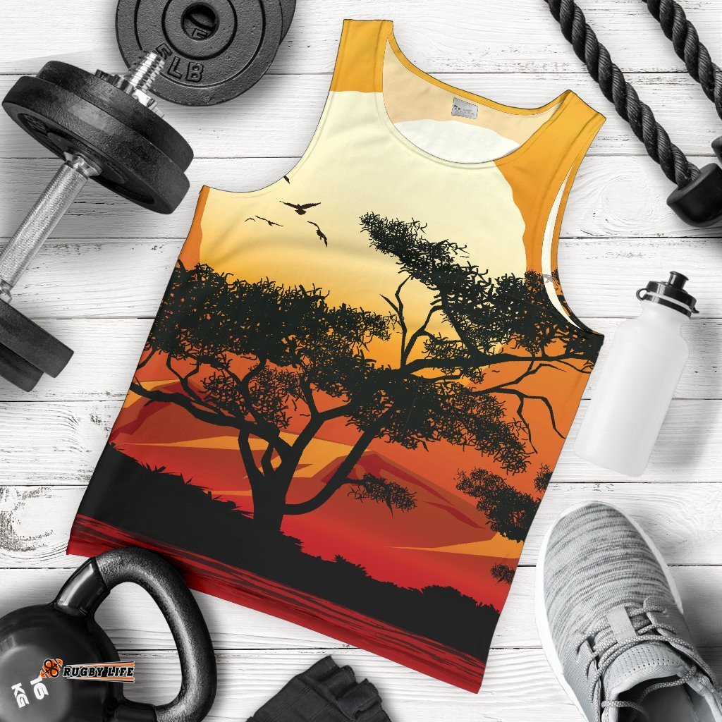 Men's Tank Top - Sunset And Tree In Australia
