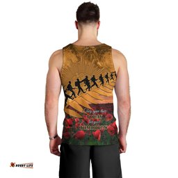 ANZAC Day 2024 Men Tank Top Silver Fern With A Trumpet Soldier