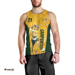 Australia Soccer Men Tank Top Ellie Carpenter Matildas Gold Version