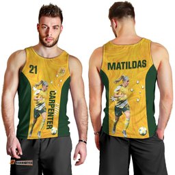 Australia Soccer Men Tank Top Ellie Carpenter Matildas Gold Version