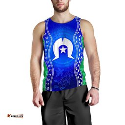 Torres Strait Islanders Men's Tank Top - Torres Symbol With Aboriginal Patterns