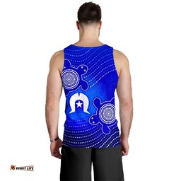 Custom Torres Strait Islanders Men's Tank Top - Torres Symbol With Indigenous Turtle