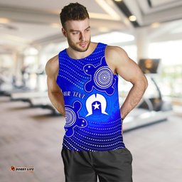 Custom Torres Strait Islanders Men's Tank Top - Torres Symbol With Indigenous Turtle