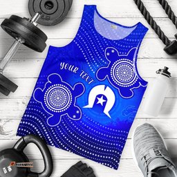 Custom Torres Strait Islanders Men's Tank Top - Torres Symbol With Indigenous Turtle