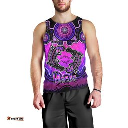 Personalised Australia Pisces  Platypus Zodiac Men Tank Top Auz Astrology Aboriginal - Magenta