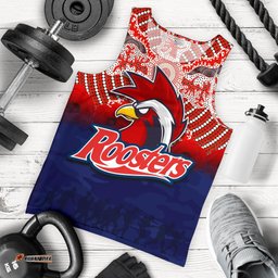 Roosters Men's Tank Top Anzac Day Aboriginal
