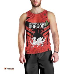 Custom Dragons Rugby ANZAC Men Tank Top Gallipoli Soldier With Aboriginal Art