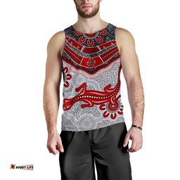 Aboriginal Men's Tank Top - Indigenous Boomerang and Lizard Art