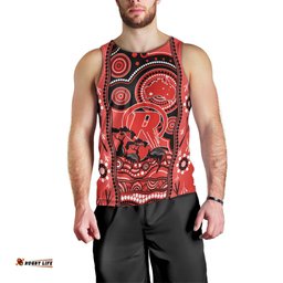 Melbourne Renegades Cricket Men Tank Top Happy Australia Day Aboriginal Art