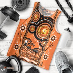 Custom Perth Scorchers Cricket Men Tank Top Happy Australia Day Aboriginal Art