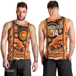 Custom Perth Scorchers Cricket Men Tank Top Happy Australia Day Aboriginal Art