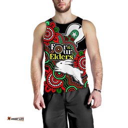 (Custom Personalised) Rabbitohs Rugby Men Tank Top NAIDOC Torres Strait For Our Elders