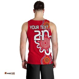 (Custom Personalised) Adelaide United Soccer Men Tank Top The Reds Simple Aboriginal