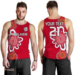 (Custom Personalised) Adelaide United Soccer Men Tank Top The Reds Simple Aboriginal