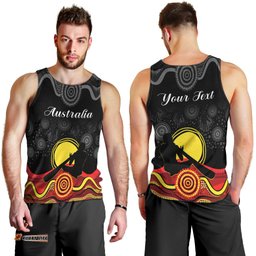 (Custom Personalised) Australian Indigenous Men Tank Top Didgeridoo Man Circle Aboriginal Art
