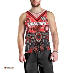 Dragons Rugby Men Tank Top Indigenous Pattern Artsy Version