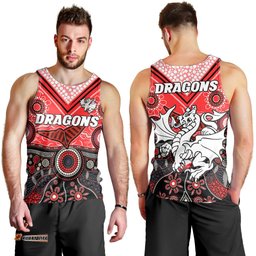 Dragons Rugby Men Tank Top Indigenous Pattern Artsy Version