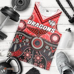 Dragons Rugby Men Tank Top Indigenous Pattern Artsy Version