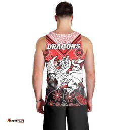 Dragons Rugby Men Tank Top Indigenous Pattern Artsy Version