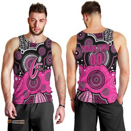(Custom Text And Number) Sixers BBL Men Tank Top Aboriginal Patterns Black Version