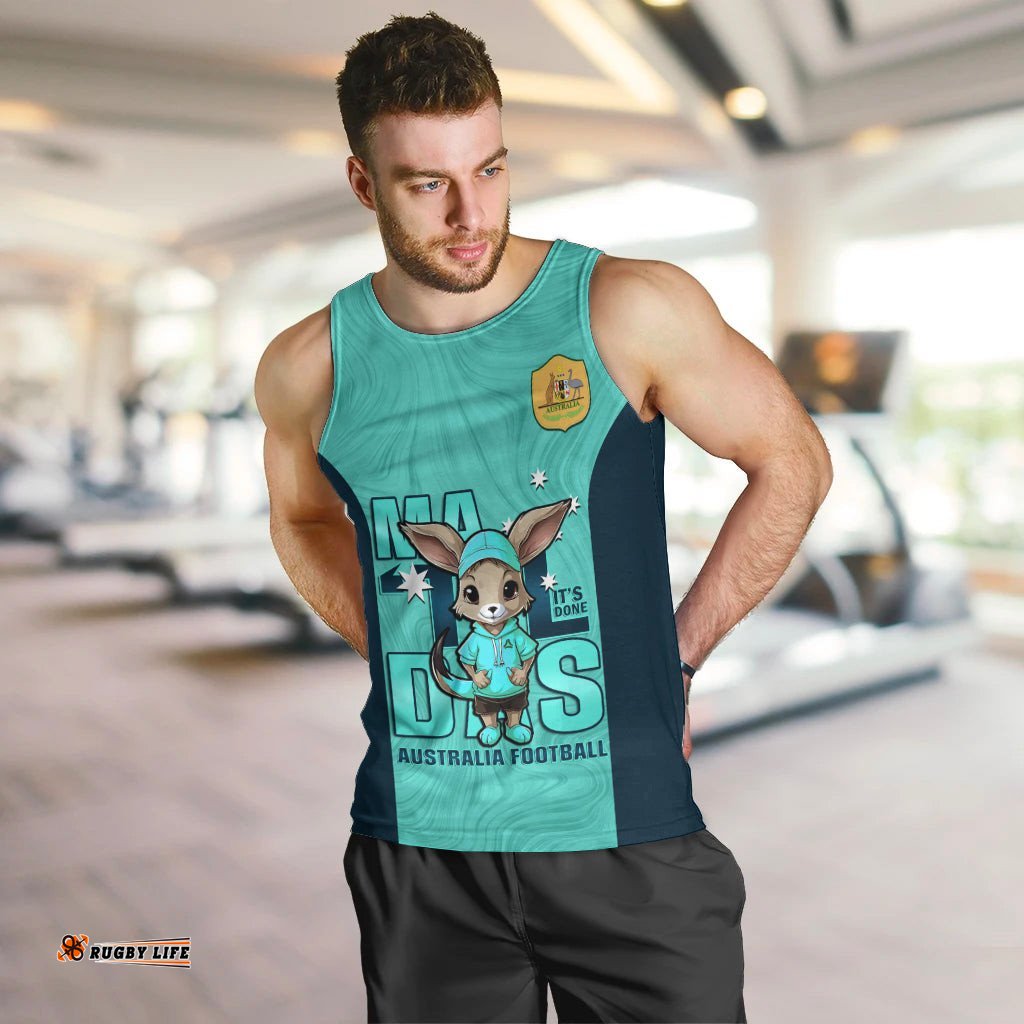 Custom Matildas Men Tank Top Australian Cute Mascot Unique Turquosie Version